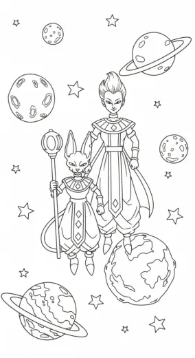 in tranh tô màu Tranh Tô Màu Beerus 41 cho bé 7 tuổi