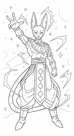 in tranh tô màu Tranh Tô Màu Beerus 43 cho bé 3 tuổi