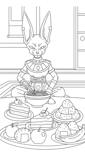 in tranh tô màu Tranh Tô Màu Beerus 44 chất lượng cao