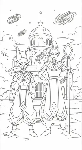in tranh tô màu Tranh Tô Màu Beerus 5 chất lượng cao