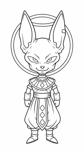 in hình tô màu Tranh Tô Màu Beerus 8 cho bé 5 tuổi