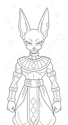 in tranh tô màu Tranh Tô Màu Beerus 9 cho bé 5 tuổi