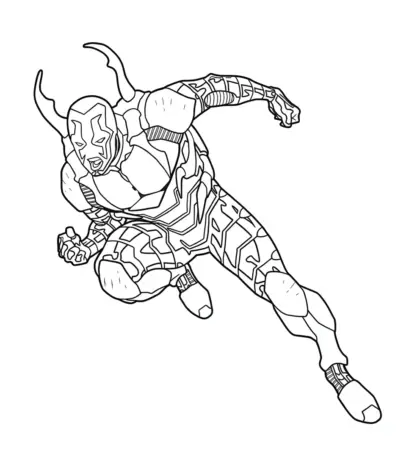tranh tô màu Tranh Tô Màu Blue Beetle 10 cho bé 7 tuổi