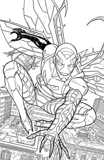 in hình tô màu Tranh Tô Màu Blue Beetle 11 chất lượng cao