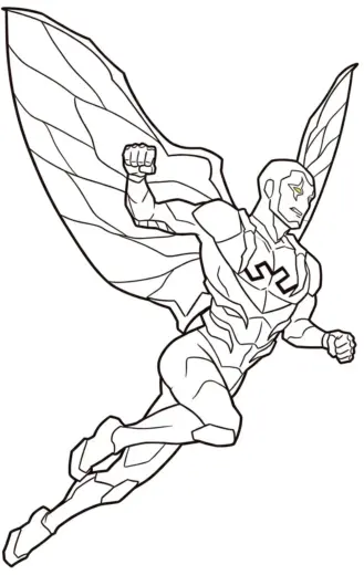 in hình Tranh Tô Màu Blue Beetle 12 cho bé tập tô