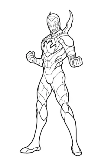 file pdf tranh tô màu Tranh Tô Màu Blue Beetle 2 cho bé