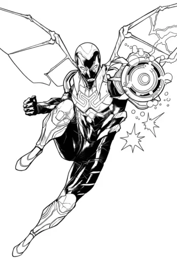 mẫu tranh tô màu Tranh Tô Màu Blue Beetle 20 cho bé