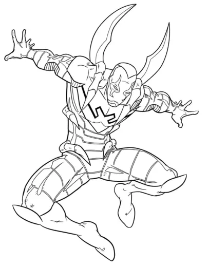 tranh tô màu Tranh Tô Màu Blue Beetle 22 cho bé 4 tuổi chất lượng cao