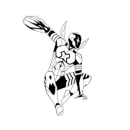 tranh tô màu Tranh Tô Màu Blue Beetle 3 cho bé đơn giản