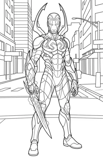 tải hình tô màu Tranh Tô Màu Blue Beetle 30 cho bé