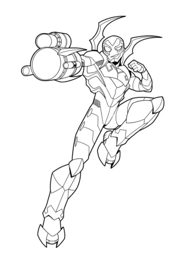 file tranh tô màu Tranh Tô Màu Blue Beetle 5 cho bé 4-5 tuổi