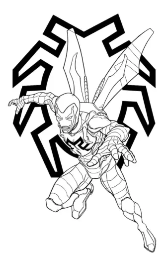 in hình tô màu Tranh Tô Màu Blue Beetle 6 cho bé