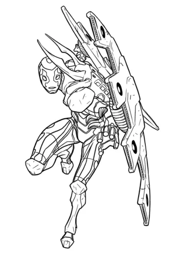 tranh tô màu Tranh Tô Màu Blue Beetle 8 cho bé