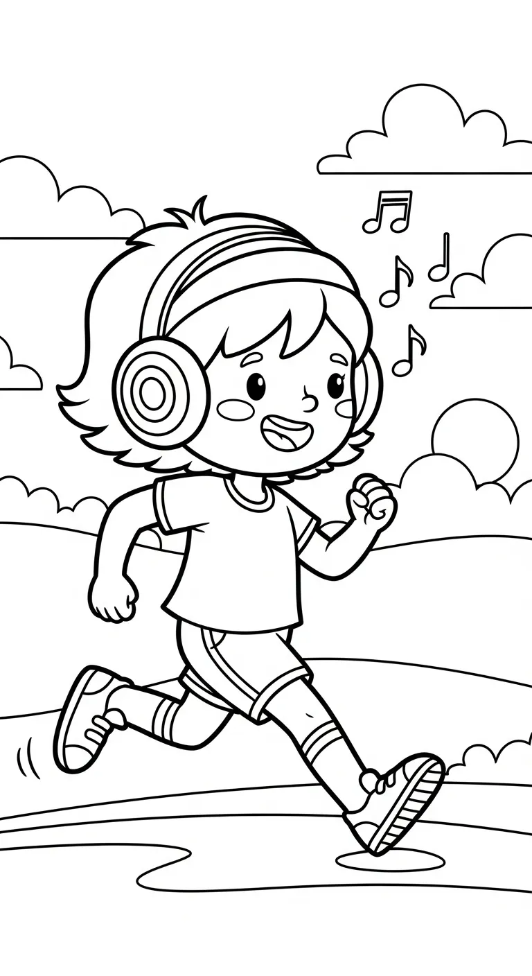 tải hình tô màu Chạy Bộ cho bé 6 tuổi