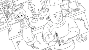 in tranh tô màu Công Chúa Ori cho bé