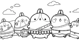 in tranh tô màu Molang cho bé