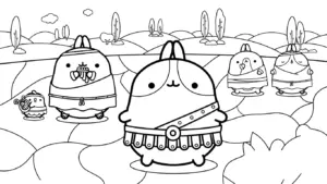 hình tô màu Molang cho bé tải về