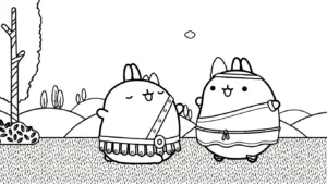in tranh tô màu Molang cho bé 5 tuổi