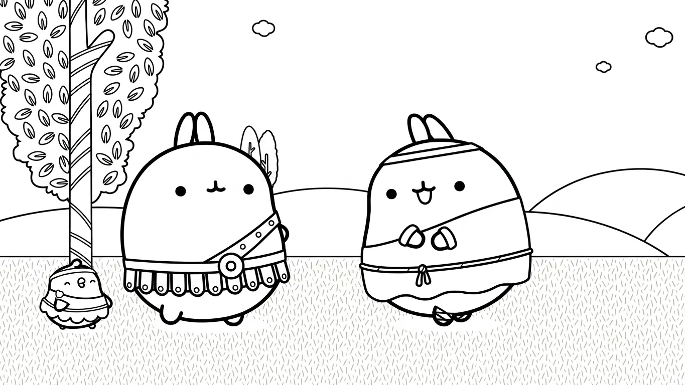 hình tô màu Molang cho bé 3 tuổi miễn phí