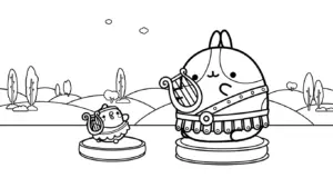 tải hình tô màu Molang cho bé 4 tuổi