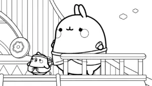 hình tô màu Molang cho trẻ em