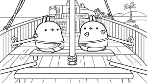 hình tô màu Molang cho bé