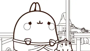 in tranh tô màu Molang cho bé 3 tuổi