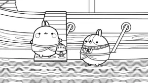 hình tô màu Molang cho bé tải miễn phí