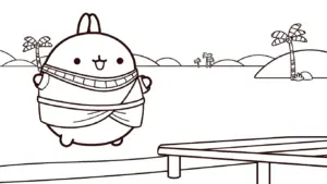 hình tô màu Molang cho bé 5 tuổi miễn phí