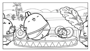hình tô màu Molang cho bé
