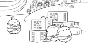tải hình tô màu Molang miễn phí