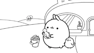 tranh tô màu Molang cho bé 3 tuổi