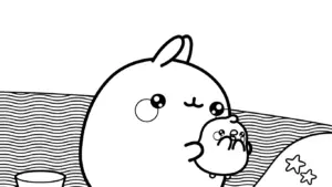 file hình tô màu Molang cho bé 4-5 tuổi