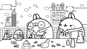 tranh tô màu Molang cho bé 3 tuổi miễn phí