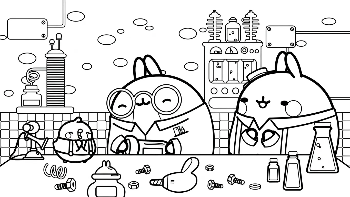 tranh tô màu Molang cho bé 3 tuổi miễn phí 1