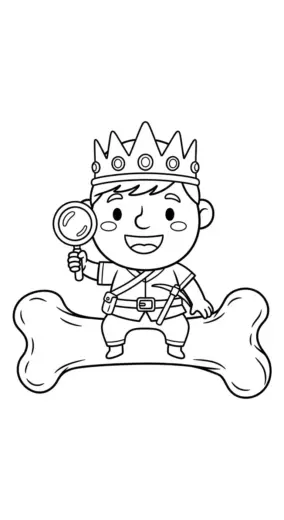 mẫu hình tô màu Nhà Khảo Cổ Học cho bé