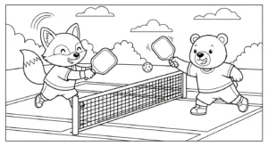 download hình tô màu Pickleball cho bé