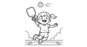 tải hình tô màu Pickleball cho bé 7 tuổi