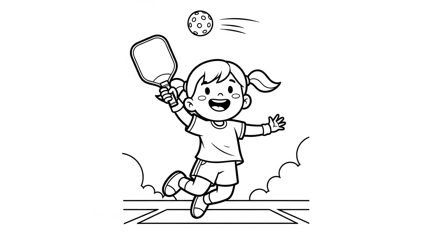 tải hình tô màu Pickleball cho bé 7 tuổi