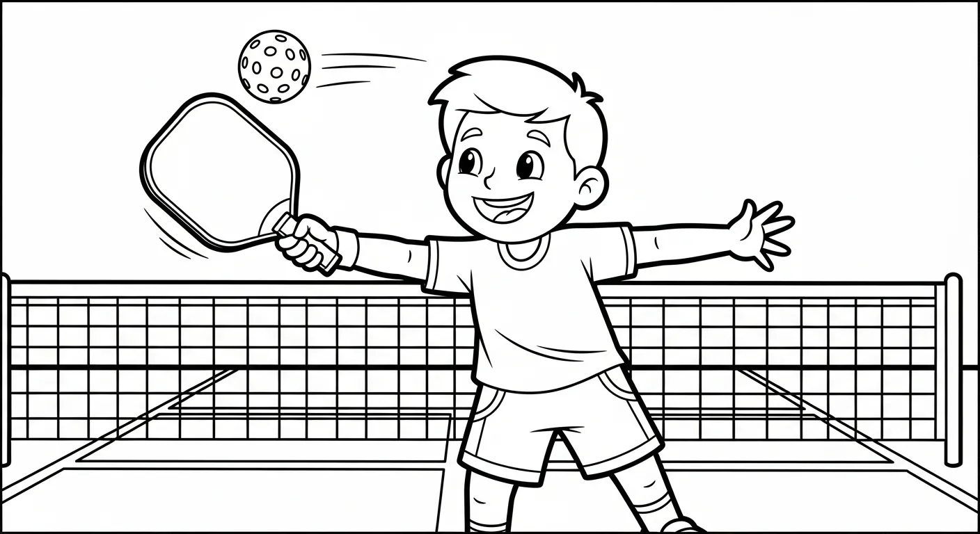 download tranh tô màu Pickleball cho bé