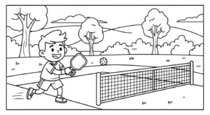 hình tô màu Pickleball cho bé 6 tuổi miễn phí