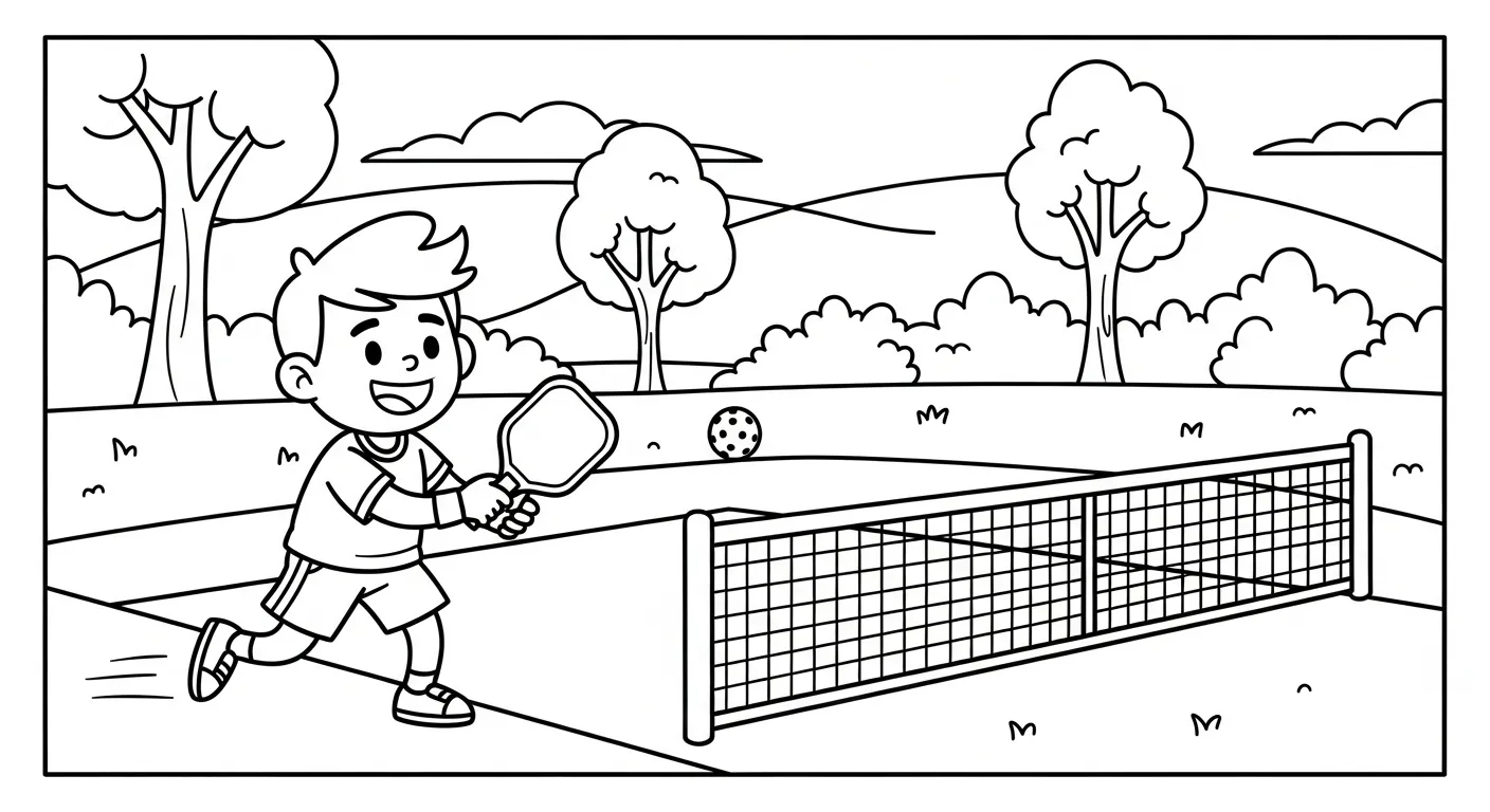hình tô màu Pickleball cho bé 6 tuổi miễn phí