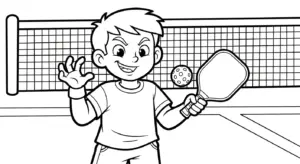 in tranh tô màu Pickleball khổ A4