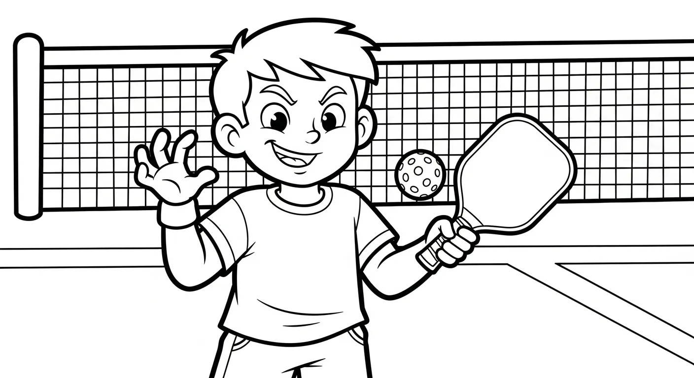 in tranh tô màu Pickleball khổ A4