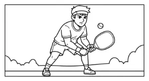 tranh tô màu Pickleball cho bé 6 tuổi