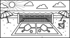 mẫu hình tô màu Pickleball cho bé
