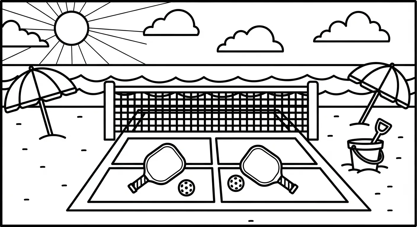 mẫu hình tô màu Pickleball cho bé