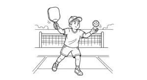 tải tranh tô màu Pickleball cho bé 5 tuổi