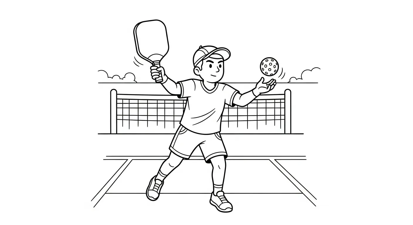 tải tranh tô màu Pickleball cho bé 5 tuổi