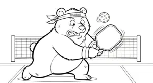 in hình tô màu Pickleball cho bé 5 tuổi